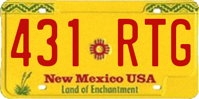 NM license plate 431RTG