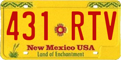 NM license plate 431RTV