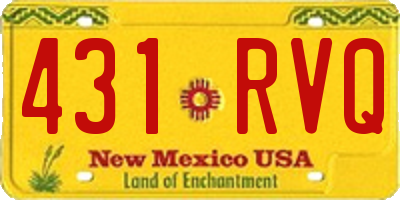 NM license plate 431RVQ