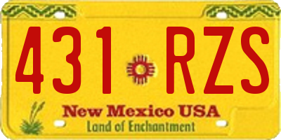 NM license plate 431RZS