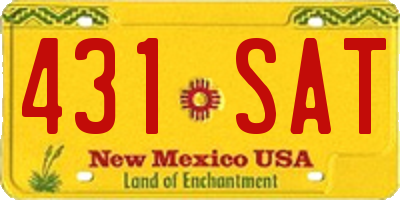 NM license plate 431SAT