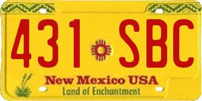 NM license plate 431SBC