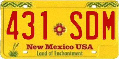 NM license plate 431SDM