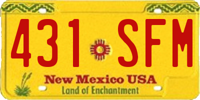 NM license plate 431SFM