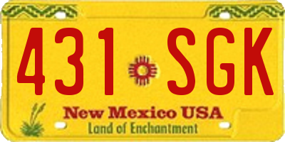 NM license plate 431SGK