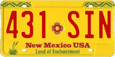 NM license plate 431SIN