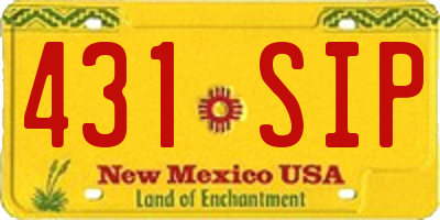 NM license plate 431SIP