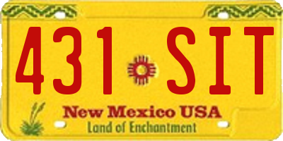NM license plate 431SIT