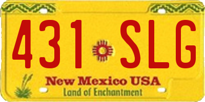 NM license plate 431SLG