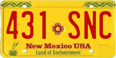 NM license plate 431SNC