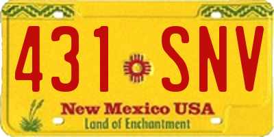 NM license plate 431SNV