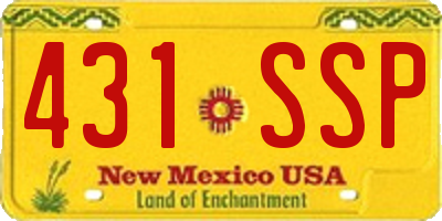 NM license plate 431SSP