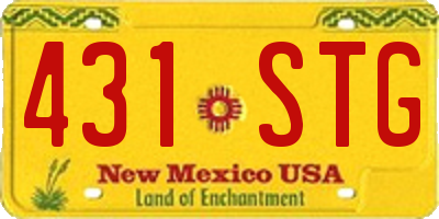 NM license plate 431STG