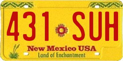 NM license plate 431SUH
