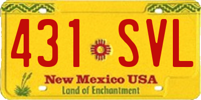 NM license plate 431SVL