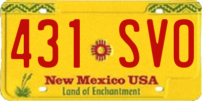 NM license plate 431SVO