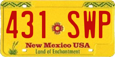 NM license plate 431SWP