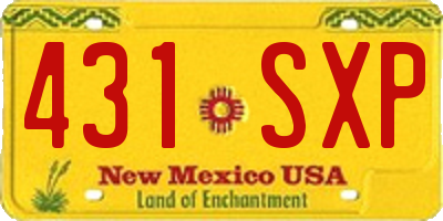 NM license plate 431SXP