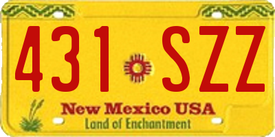 NM license plate 431SZZ