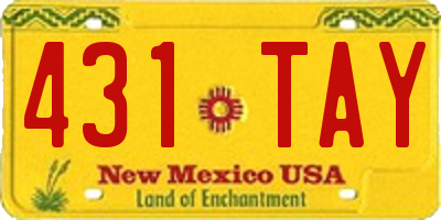 NM license plate 431TAY