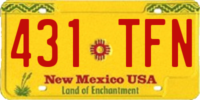 NM license plate 431TFN