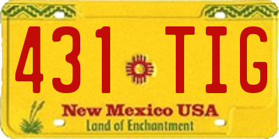 NM license plate 431TIG