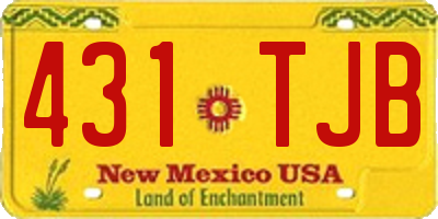 NM license plate 431TJB