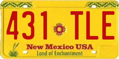 NM license plate 431TLE