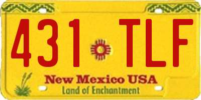 NM license plate 431TLF