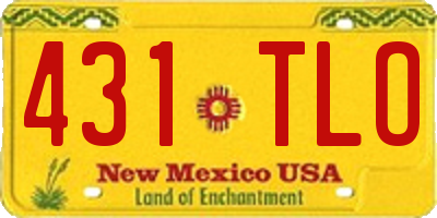 NM license plate 431TLO