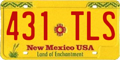 NM license plate 431TLS