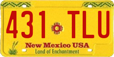 NM license plate 431TLU