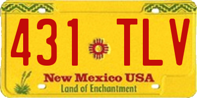 NM license plate 431TLV