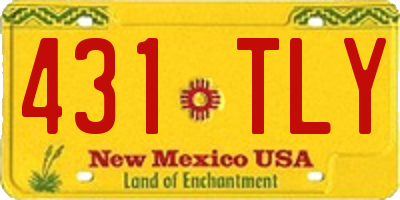 NM license plate 431TLY