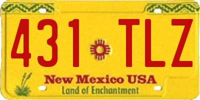 NM license plate 431TLZ