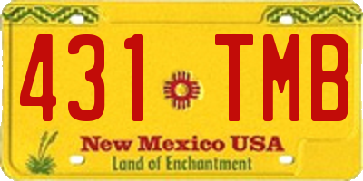 NM license plate 431TMB