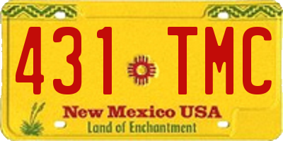 NM license plate 431TMC