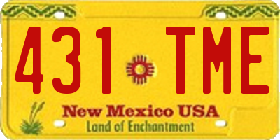 NM license plate 431TME