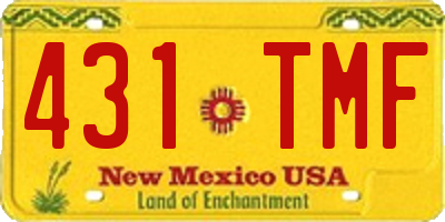 NM license plate 431TMF