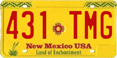 NM license plate 431TMG