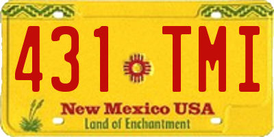 NM license plate 431TMI