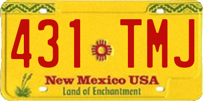NM license plate 431TMJ