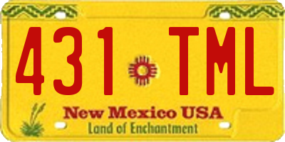 NM license plate 431TML