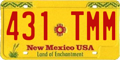 NM license plate 431TMM