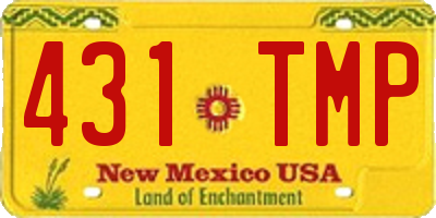 NM license plate 431TMP