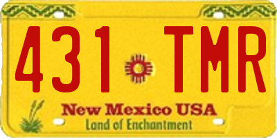 NM license plate 431TMR