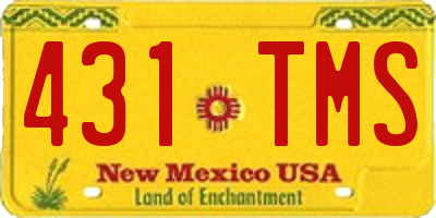 NM license plate 431TMS