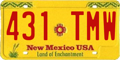NM license plate 431TMW