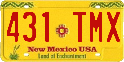 NM license plate 431TMX