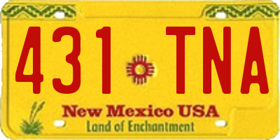 NM license plate 431TNA